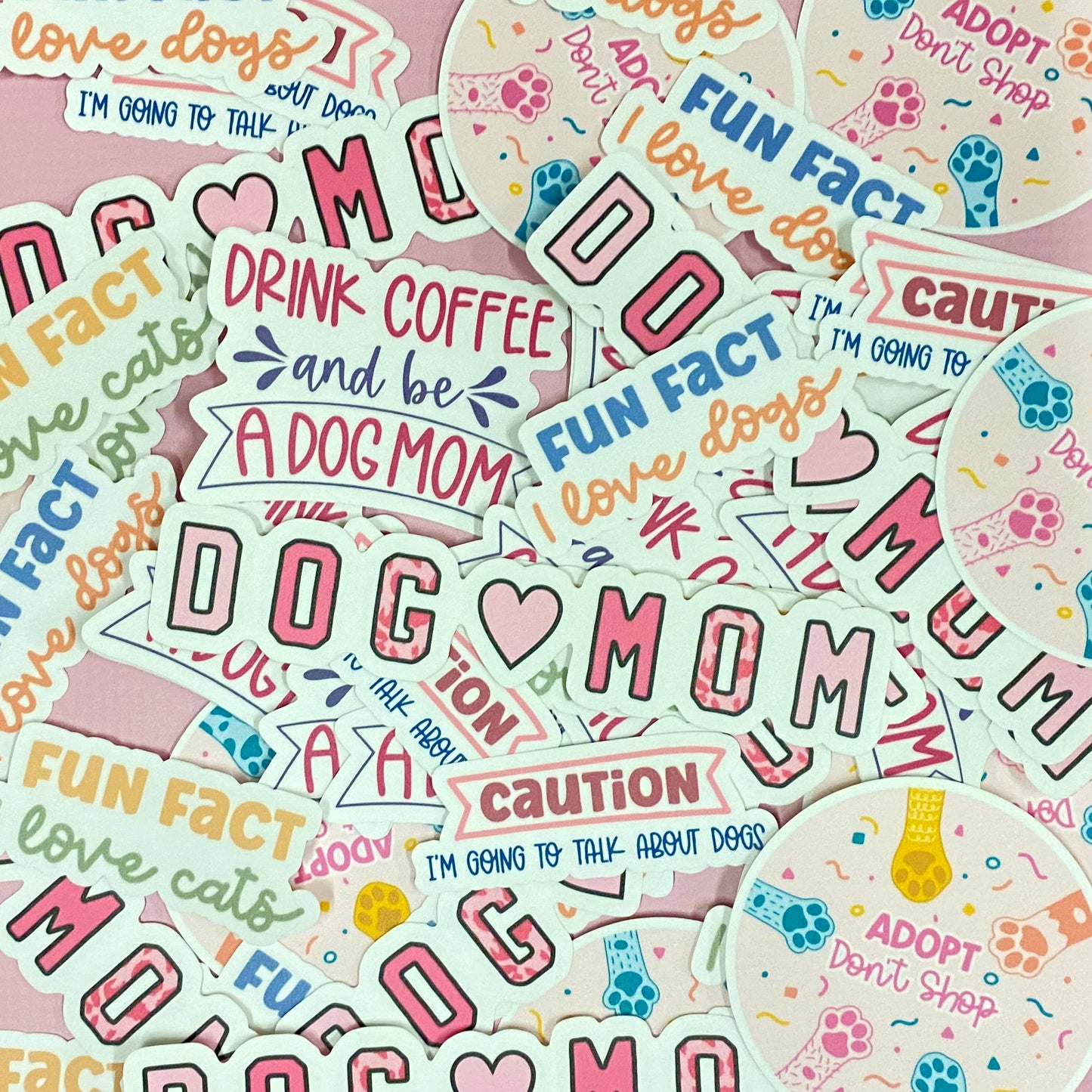 Dog Mom Pink Leopard Die Cut Sticker