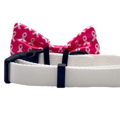 Breast Cancer Awareness Pink Dog Bow Tie
