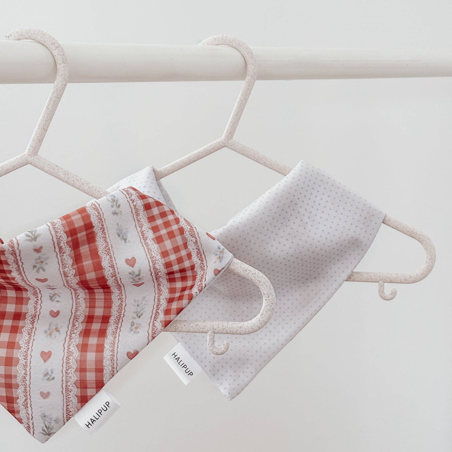 The Scarlet Red Gingham and Heart Reversible Dog Bandana