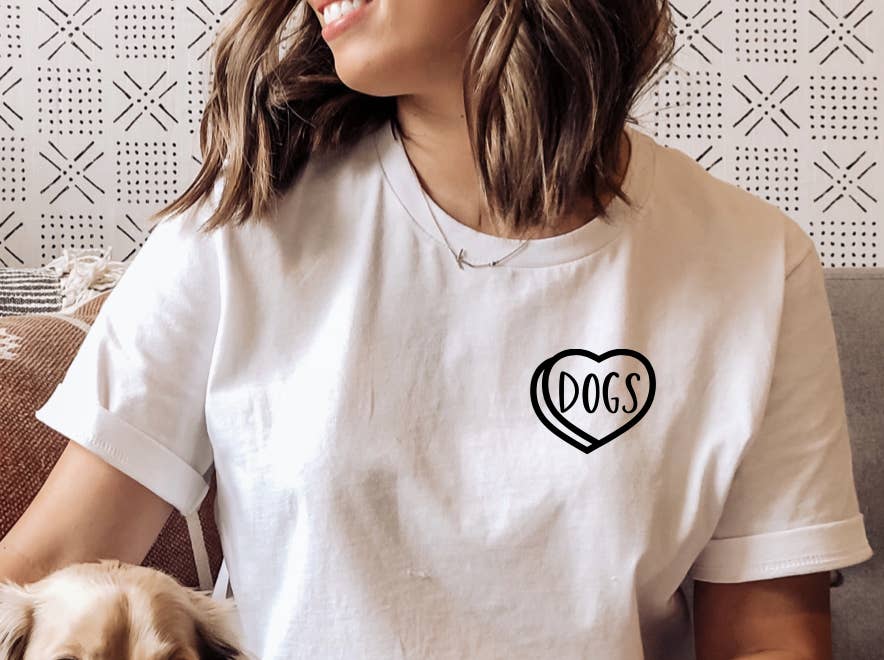 Dog Candy Heart Crewneck Dog Lover T-shirt