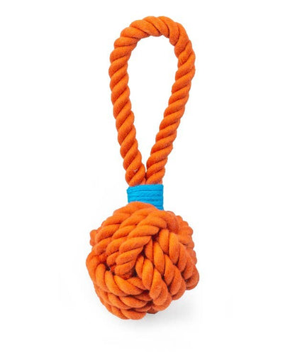 Ball Tug Rope Dog Toy with Handle - Assorted Sizes/Colors