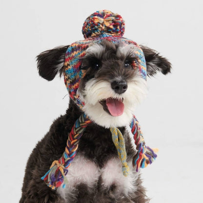 Gorro de punto con pompones para perro - Kaleidoscope