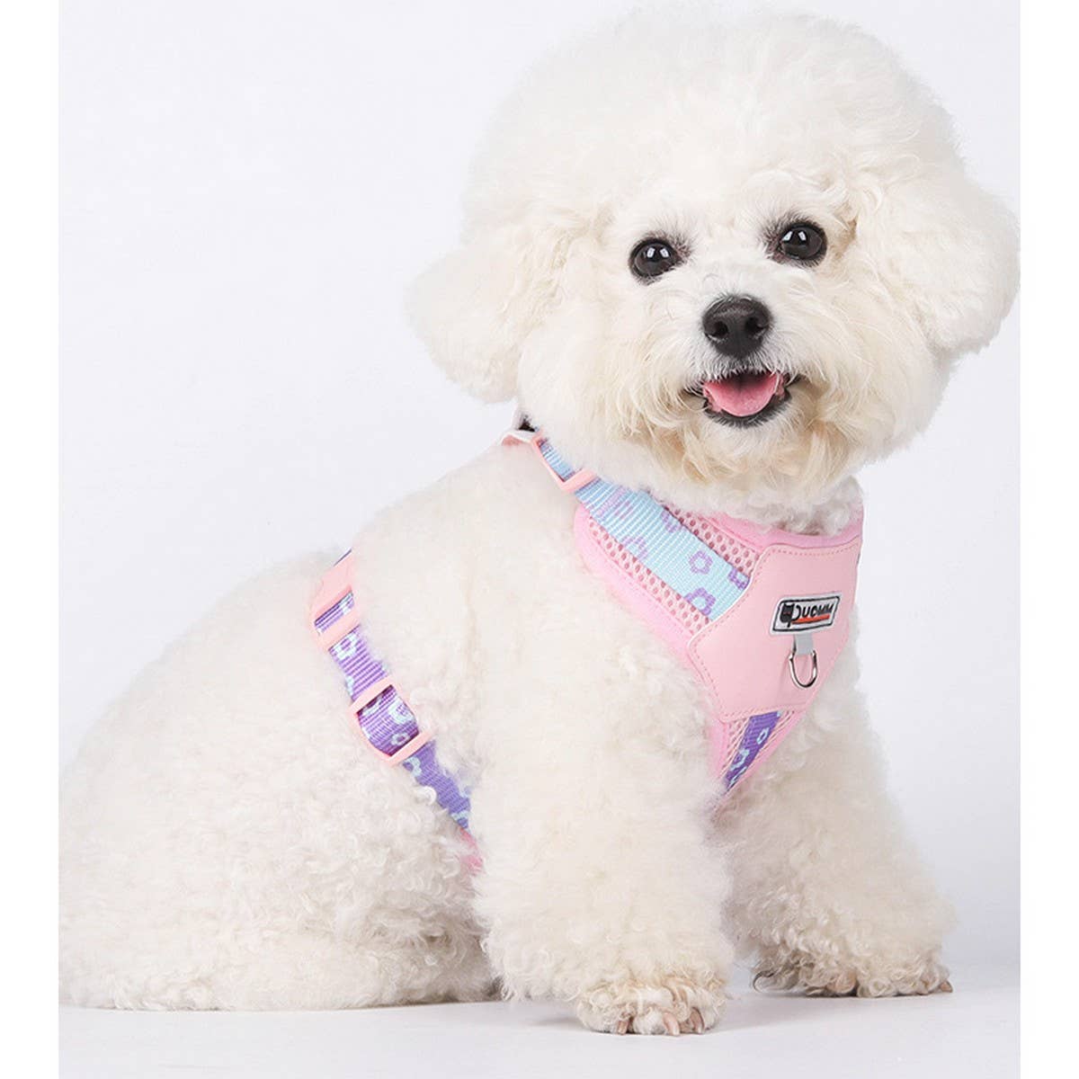 Stylish Dog Harness with Leather Back and Leash