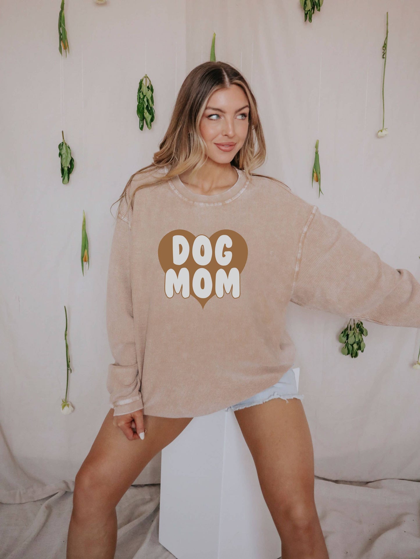 Dog Mom Corded Sweatshirt