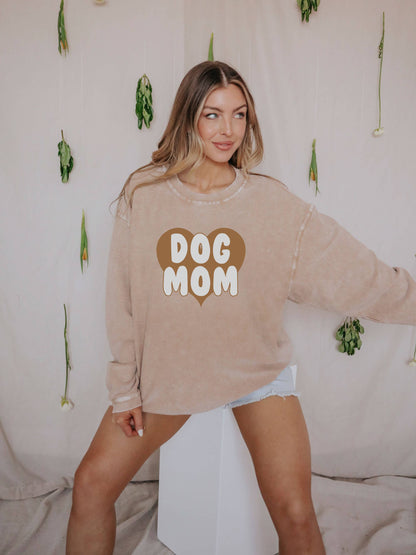 Dog Mom Corded Sweatshirt