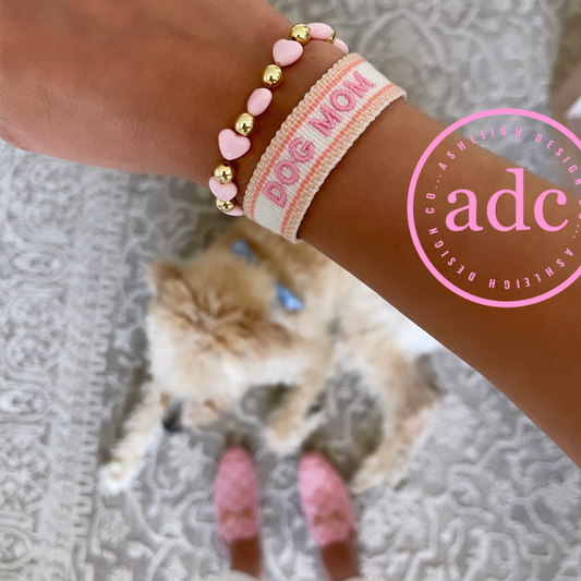 Dog Mom Woven Canvas Bracelet