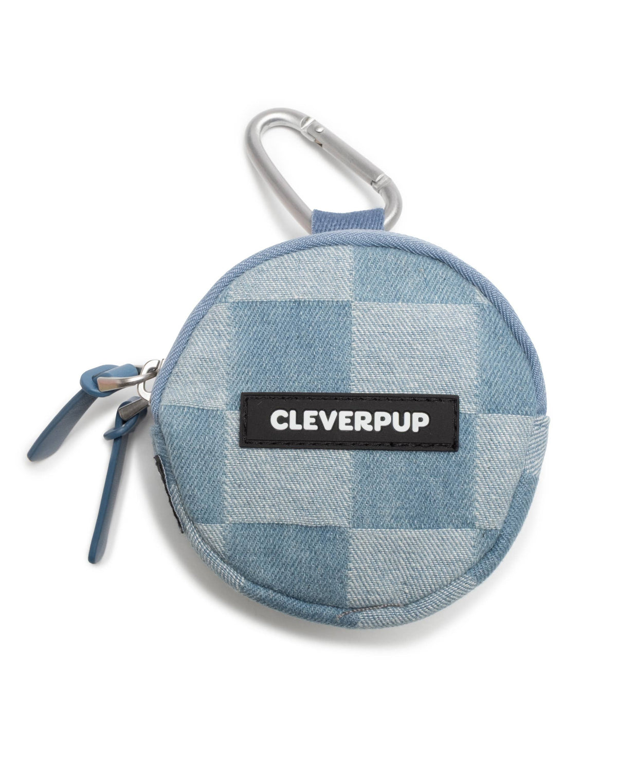Denim Check Snackpack-Double Insulated Dog Treat Pouch