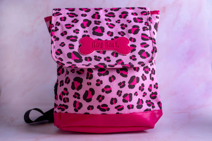 Pink Leopard Print Dog backpack - Assorted Sizes