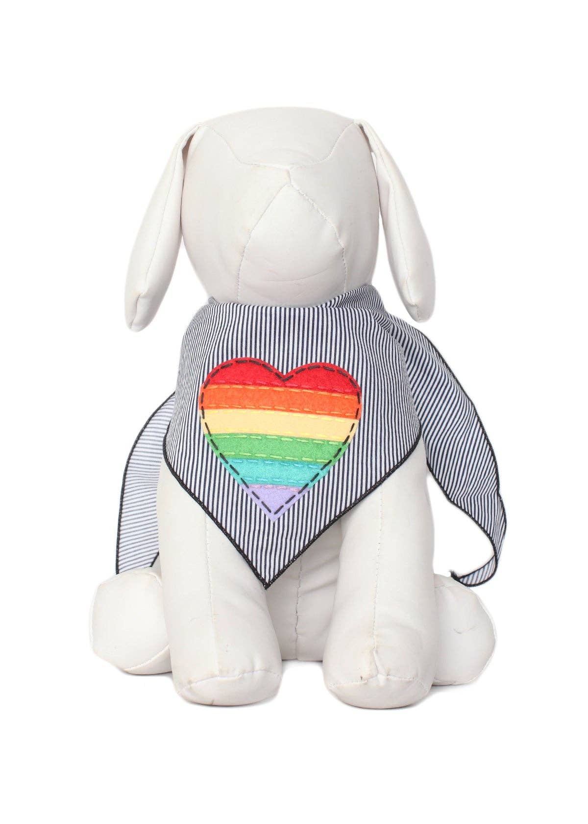 Stitched Rainbow Heart Patch Bandana