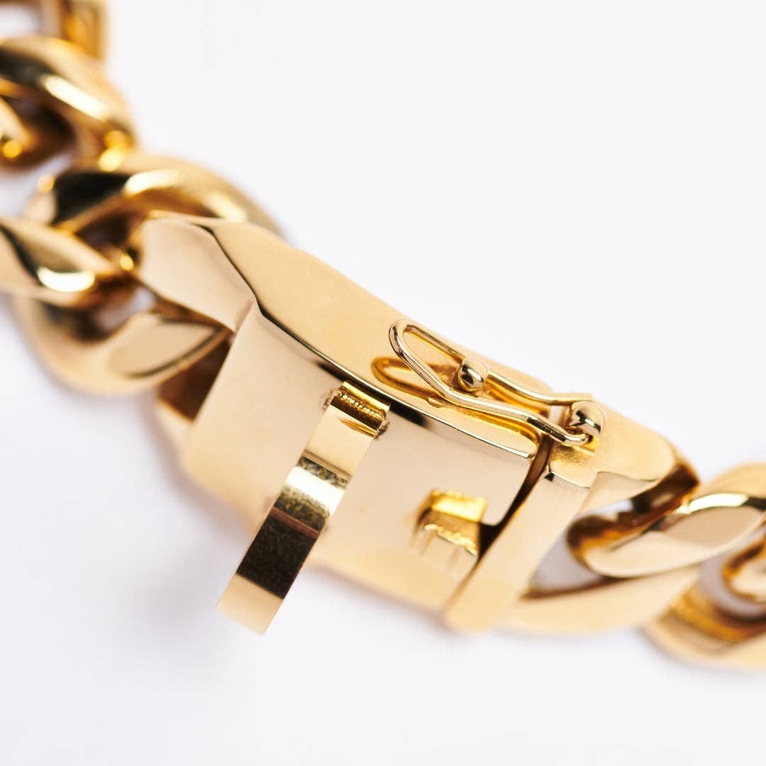 Cuban Link Chain Dog Collar - Gold: 17.7"