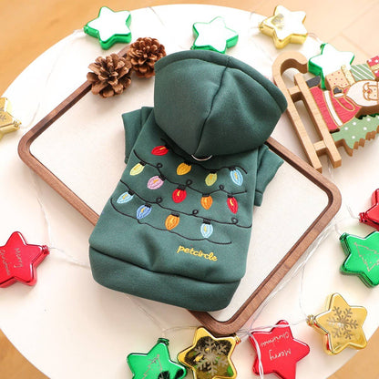 Christmas String Lights Dog Fleece Hoodie