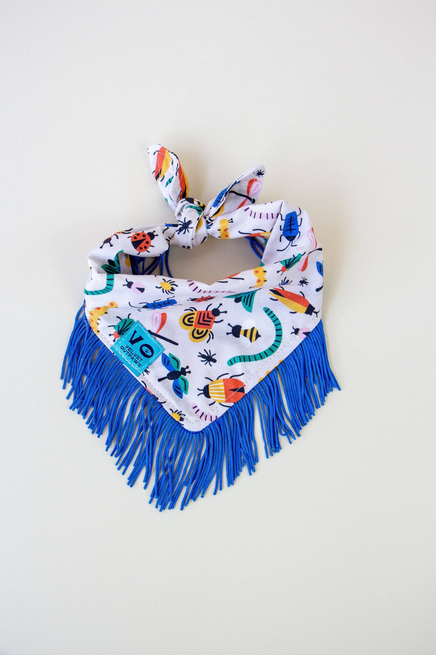 Bugs with Blue Fringe Bandana