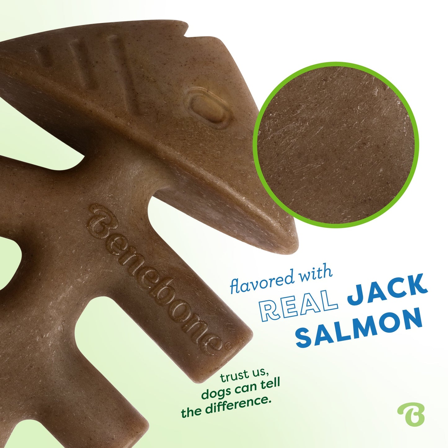 Benebone Jack Salmon Fishbone Dog Chew Toy