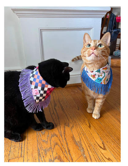Bugs with Blue Fringe Bandana