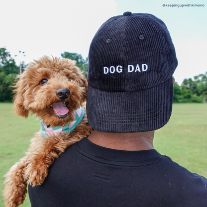 Black Corduroy Dog Dad Hat