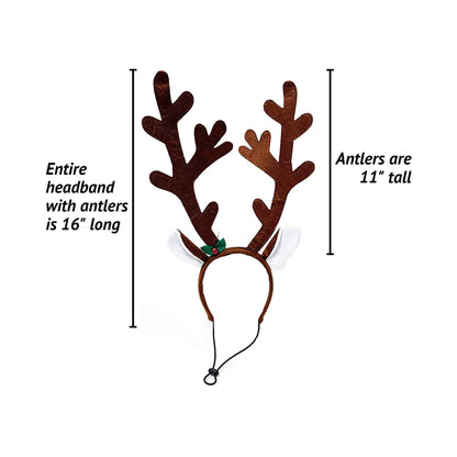 Brown Reindeer Dog Antlers Headband