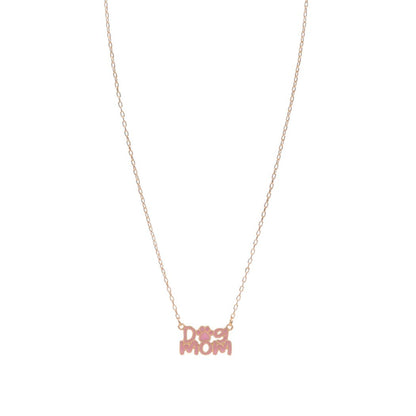 Dog Mom Enamel Charm Necklace