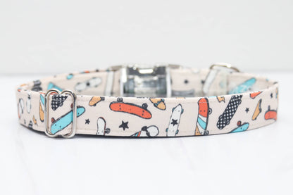 Skateboard Grunge Retro Dog Collar