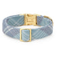 Blue Frost Plaid Flannel Holiday Dog Collar