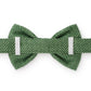 Green Herringbone Flannel Holiday Dog Bow Tie