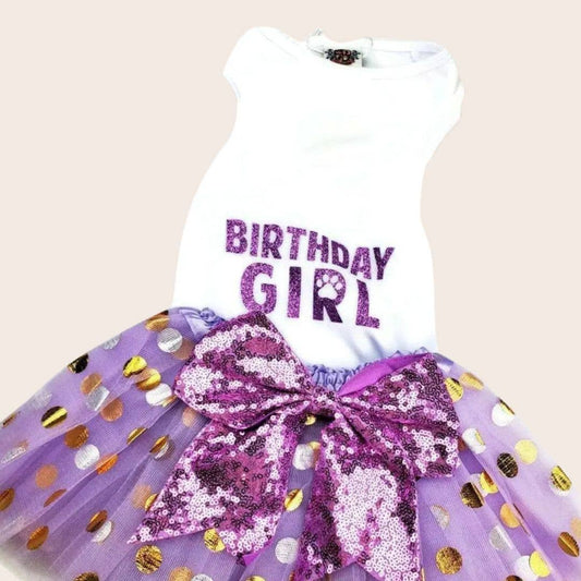 Lavender Birthday Girl Shirt Tutu