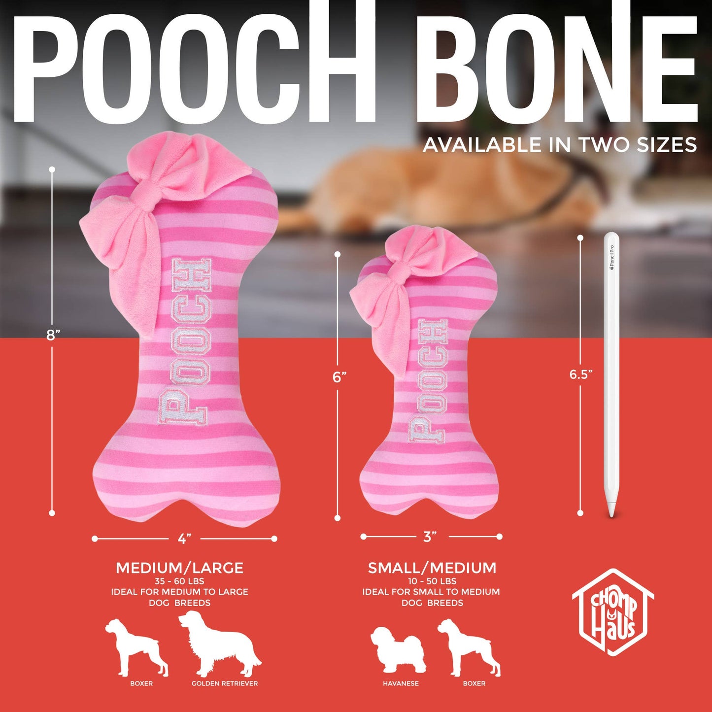 Pooch Bone – Plush Squeaky Designer Dog Toy