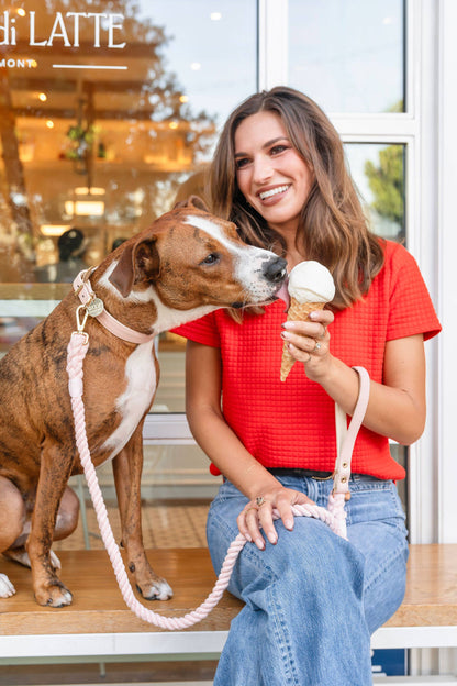 Blush Leather Dog Collar