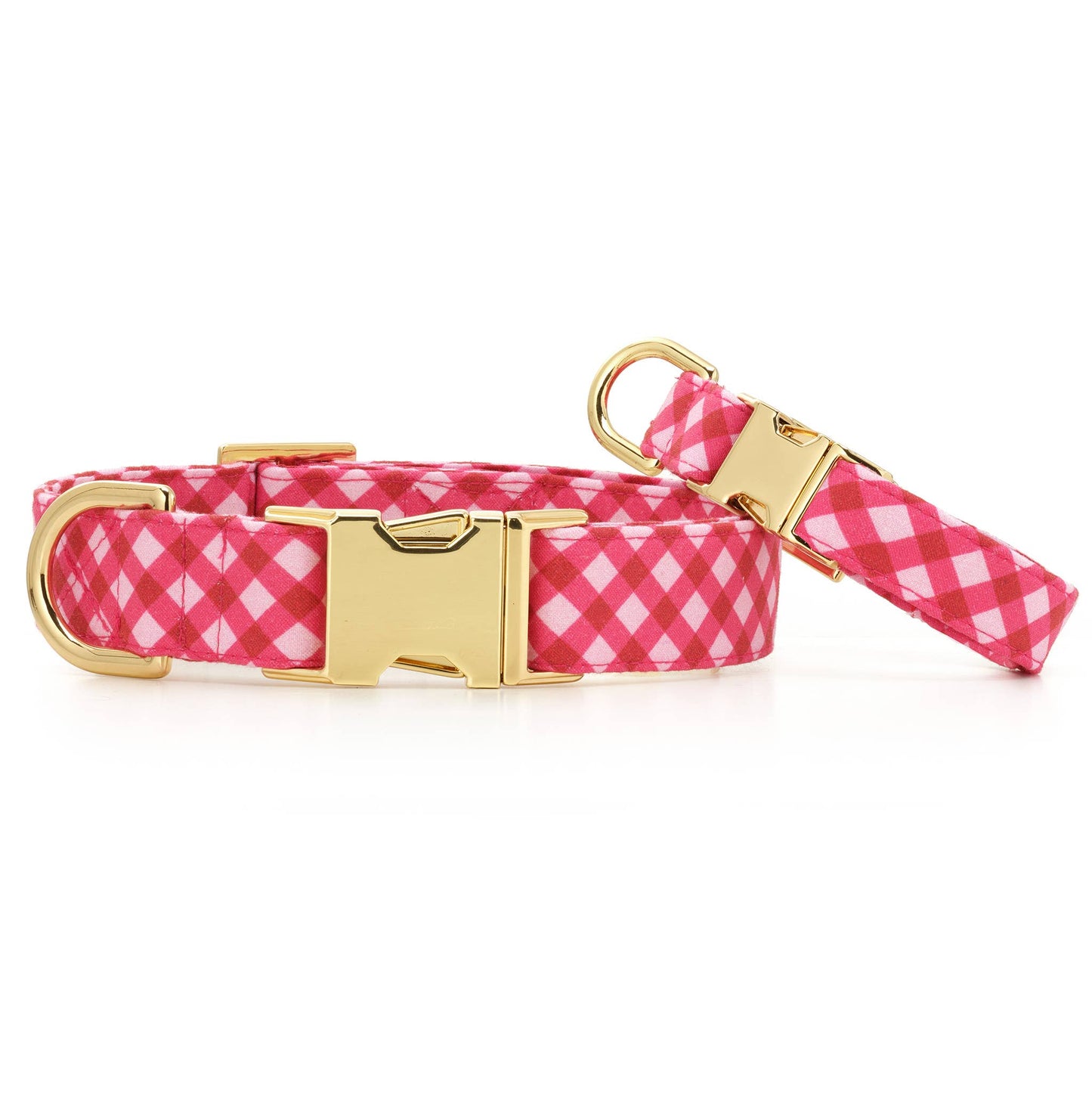 Collar para perro con cuadros escoceses de frambuesa para el día de San Valentín