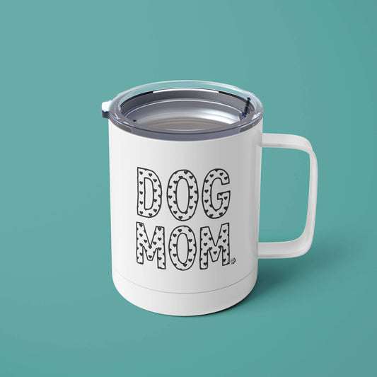 Taza con forma de corazón para mamá perruna: vaso de acero de 12 oz