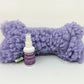 Juego de juguete para perros Hugglehug™ con hueso de lavanda y spray calmante de 2 onzas