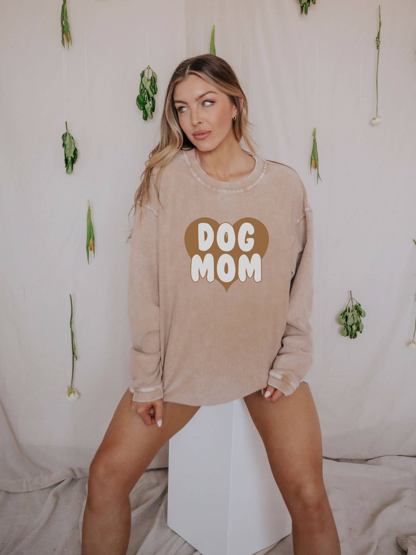 Dog Mom Corded Sweatshirt