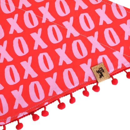 Red & Pink XOXO - Reversible Dog Collar Bandana