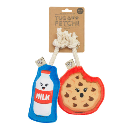 Juego de juguetes para perros en miniatura: galleta y leche