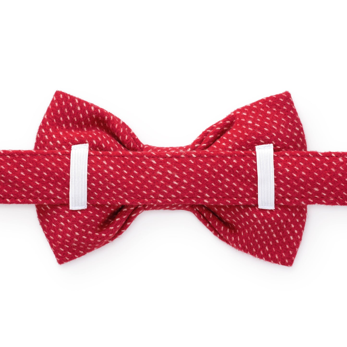 Berry Stitch Flannel Holiday Dog Bow Tie