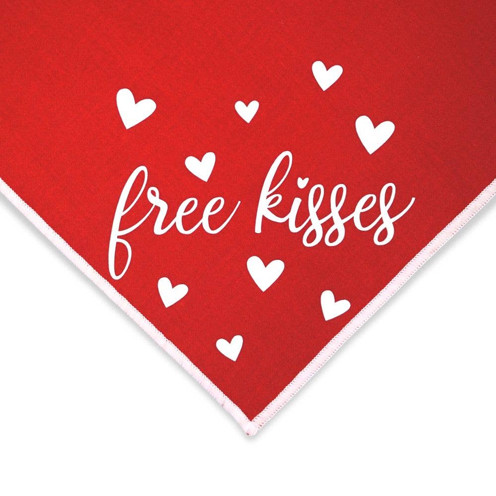 "Free Kisses" Valentine's Day Dog Bandana