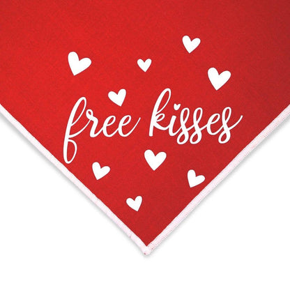 "Free Kisses" Valentine's Day Dog Bandana