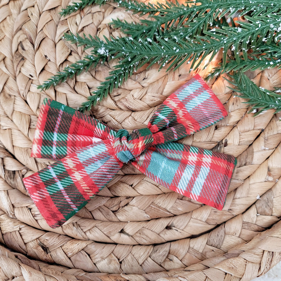 Christmas Plaid Hair Bow