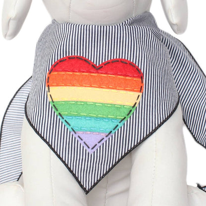 Stitched Rainbow Heart Patch Bandana