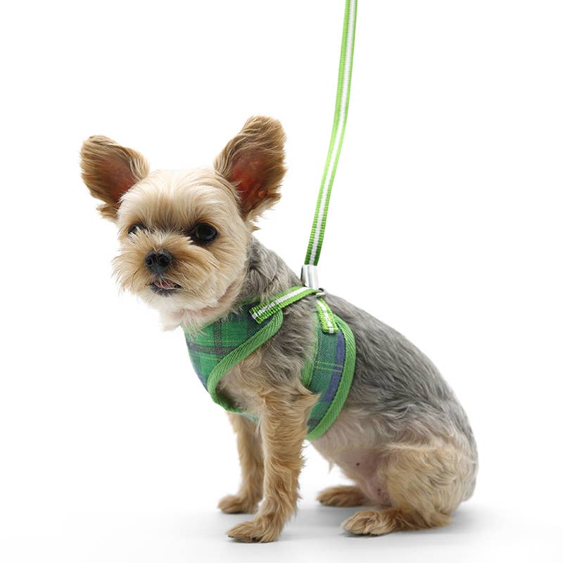 EasyGO Dog Harness Green Plaid
