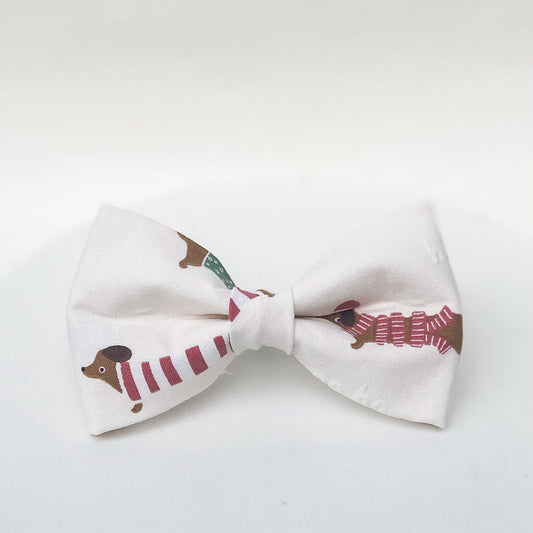 Hohoho Dachshund Christmas Dog Bow Tie