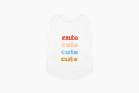 "Cute Cute Cute" Sleeveless Dog T-Shirt
