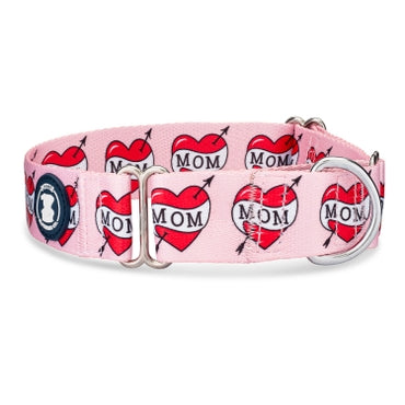 MOM Heart Tattoo Dog Collar - Assorted Colors