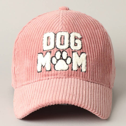 Gorra de béisbol de pana bordada en 3D DOG MOM (colores surtidos)