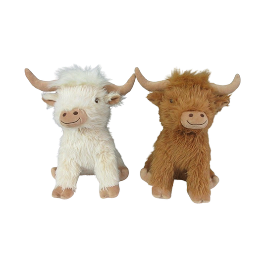 Multipet Highland Cow Plush Dog Toy - Assorted Colors