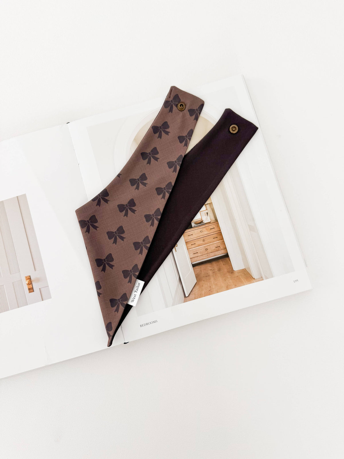 Brown Bows Reversible Bandana