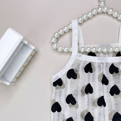 Princess Style Heart Print Dog Dress