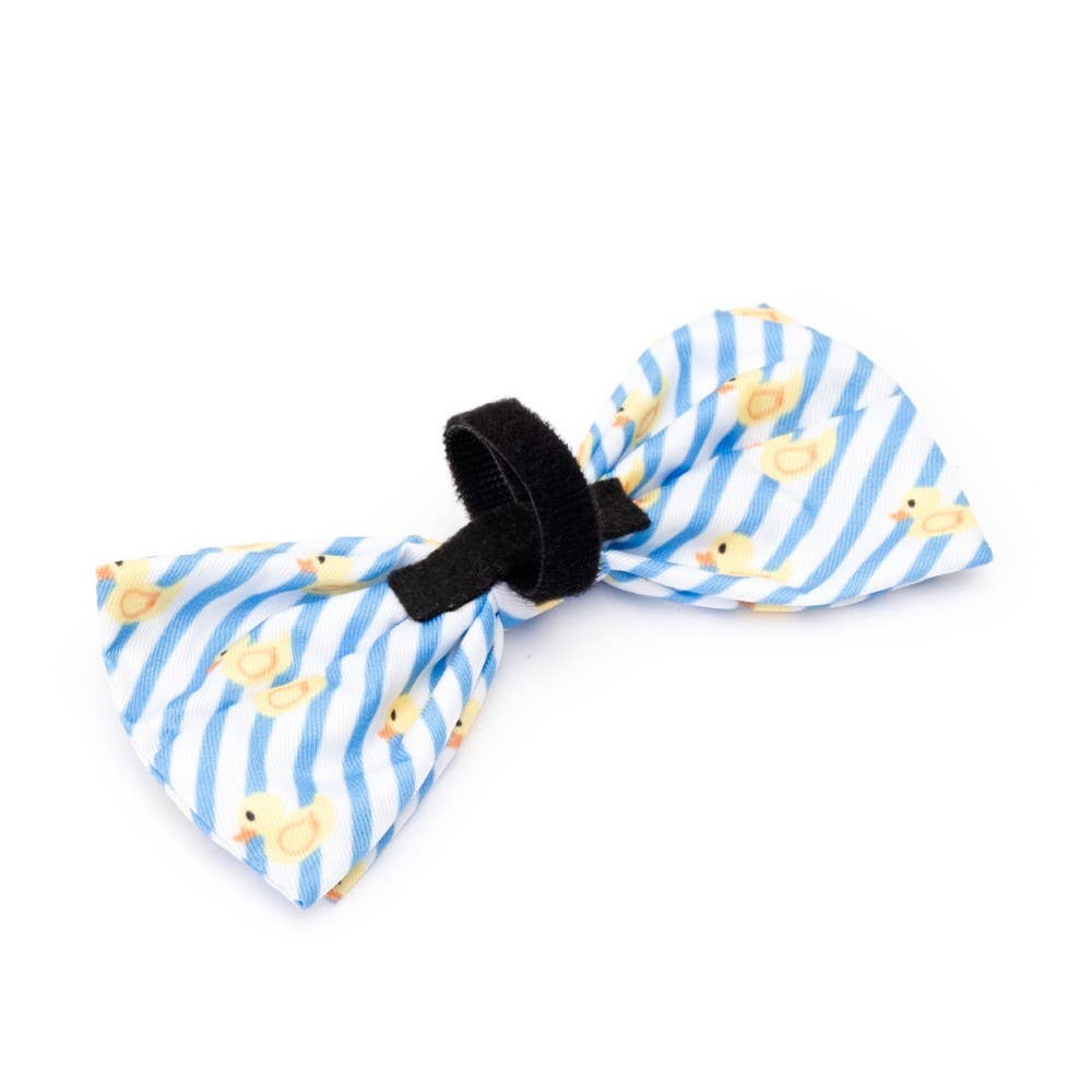 Stripe Rubber Duck Dog Bow Tie