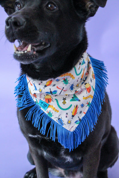 Bugs with Blue Fringe Bandana