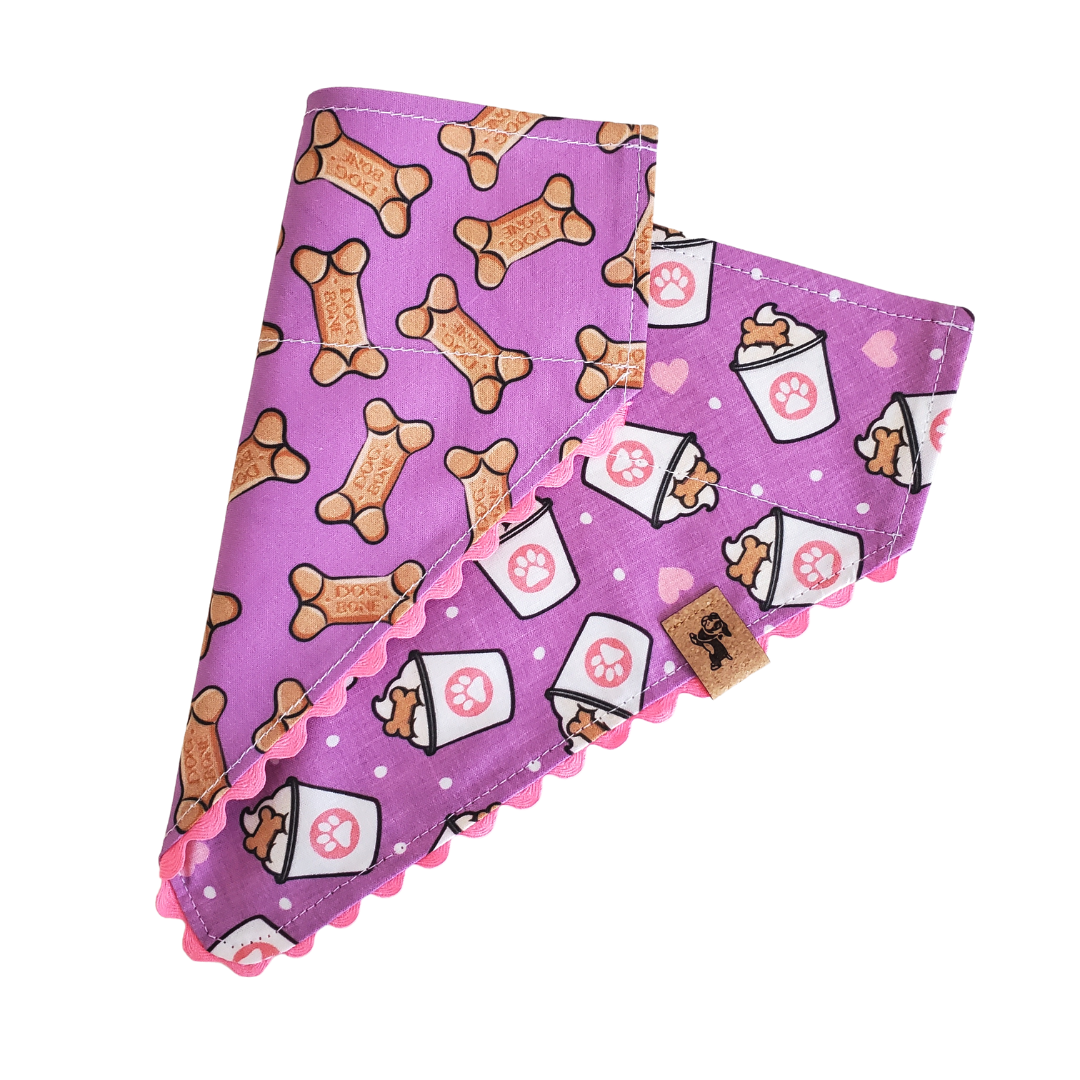 Purple Pup Cups - Reversible Dog Collar Bandana