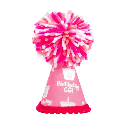 Birthday Girl Pink Pom Party Hat